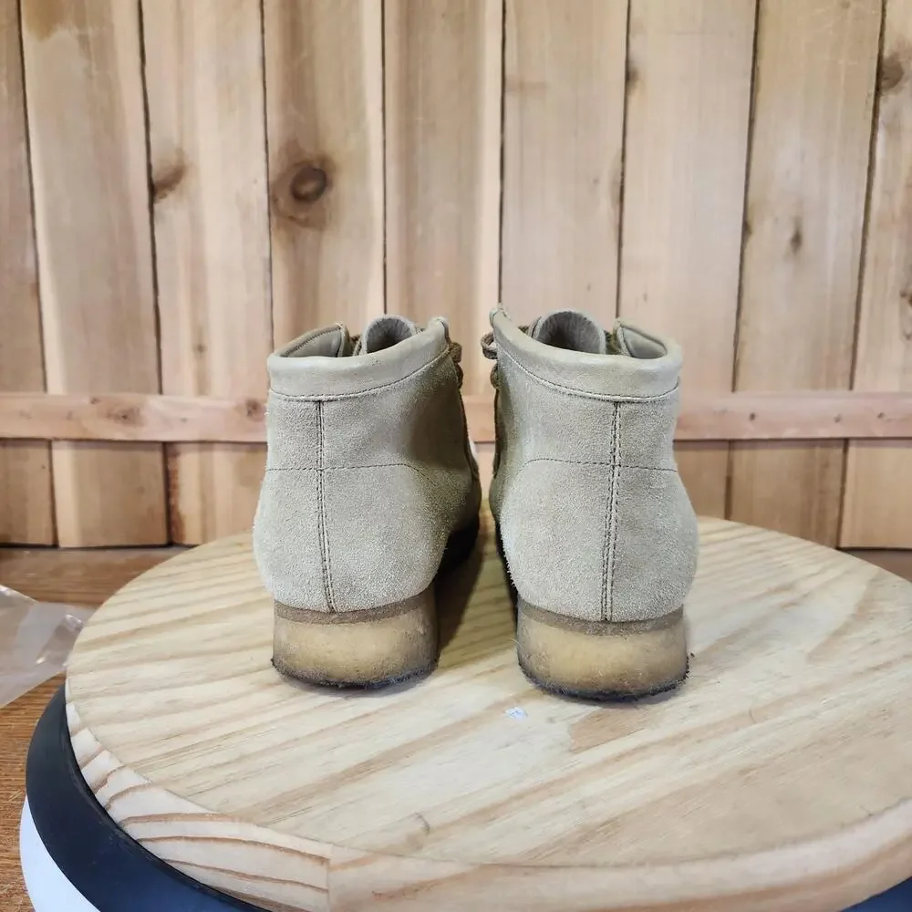 Clarks Originals Wallabee Suede Chukka Boots Mens 8 Beige Leather Crepe Sole